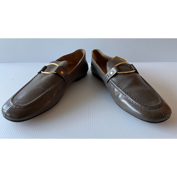 Isabel Marant Gray Leather Loafers w/ Buckle Detail, Size 11 (US) 41 (EU) - Picture 2 of 11